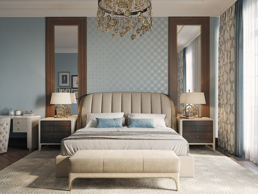 Treasury Bed with Pouf-B14 By Solimanroom